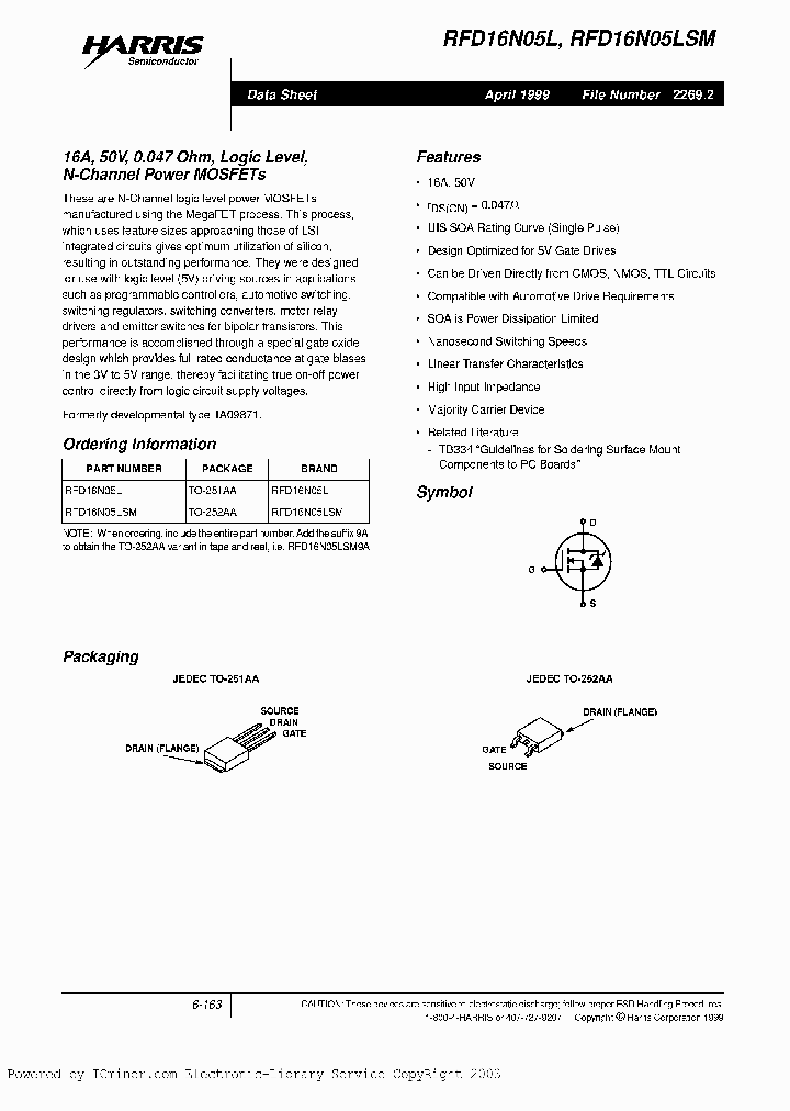 RFD16N05LSM9A_1796675.PDF Datasheet