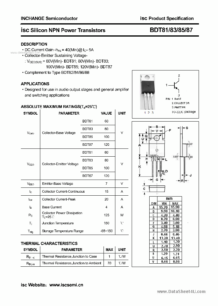BDT87_1884250.PDF Datasheet