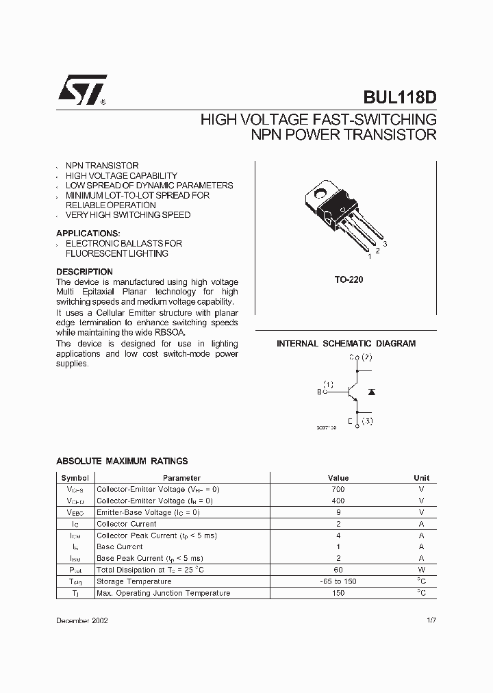 BUL118D_1804330.PDF Datasheet