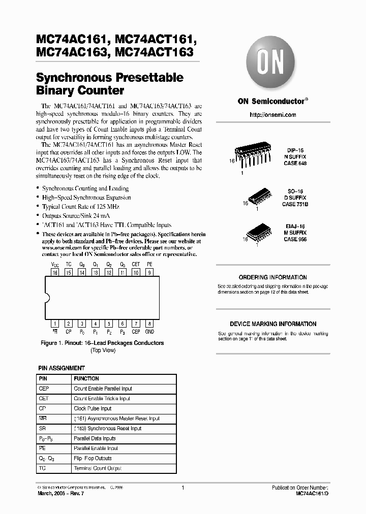 MC74ACT161DG_1819804.PDF Datasheet