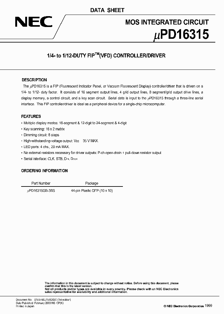 UPD16315_1917362.PDF Datasheet
