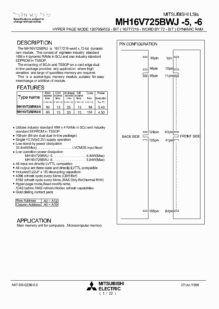 MH16V725BWJ-5_1918715.PDF Datasheet