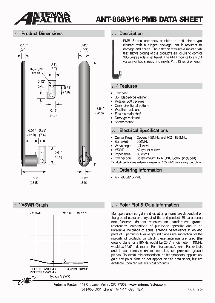 ANT-868-PMB_1834280.PDF Datasheet