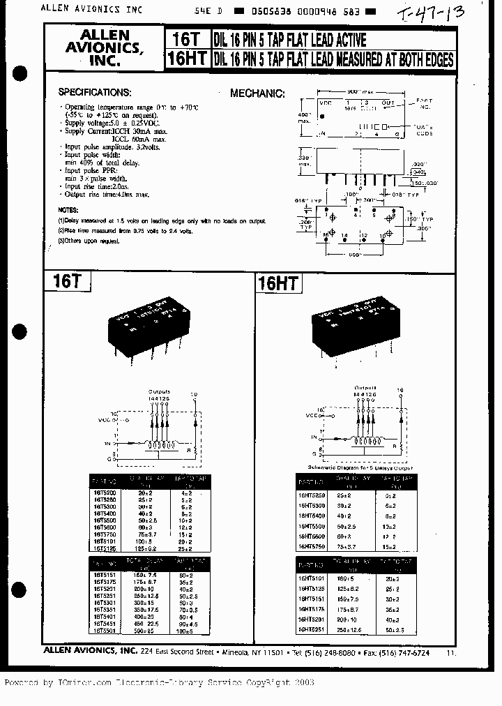 16T5250_1842690.PDF Datasheet