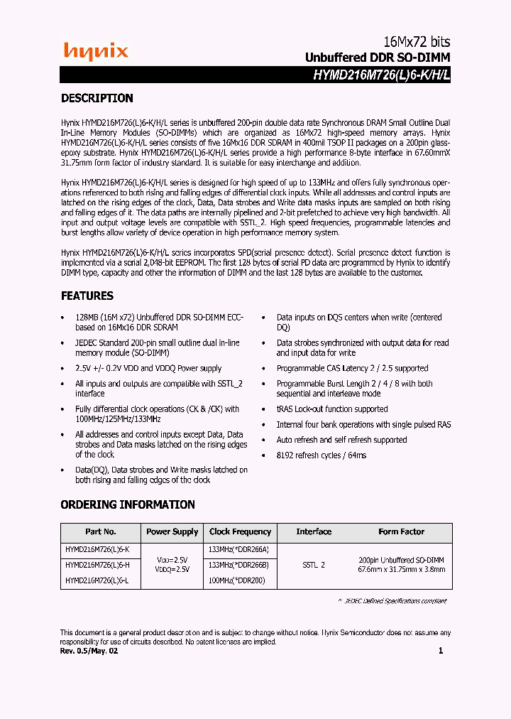 HYMD216M7266_1843126.PDF Datasheet