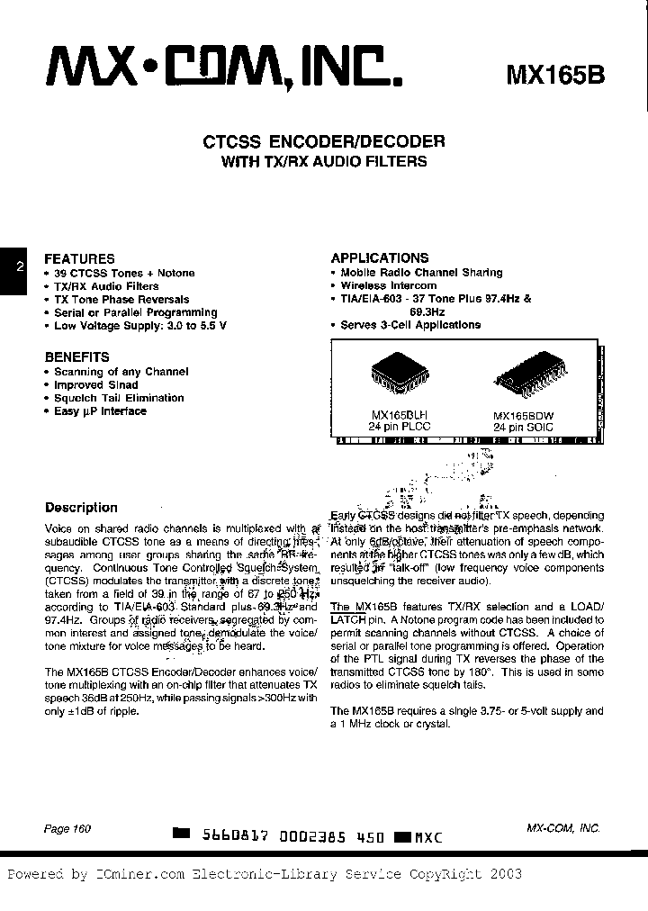 MX165BDW_1841843.PDF Datasheet