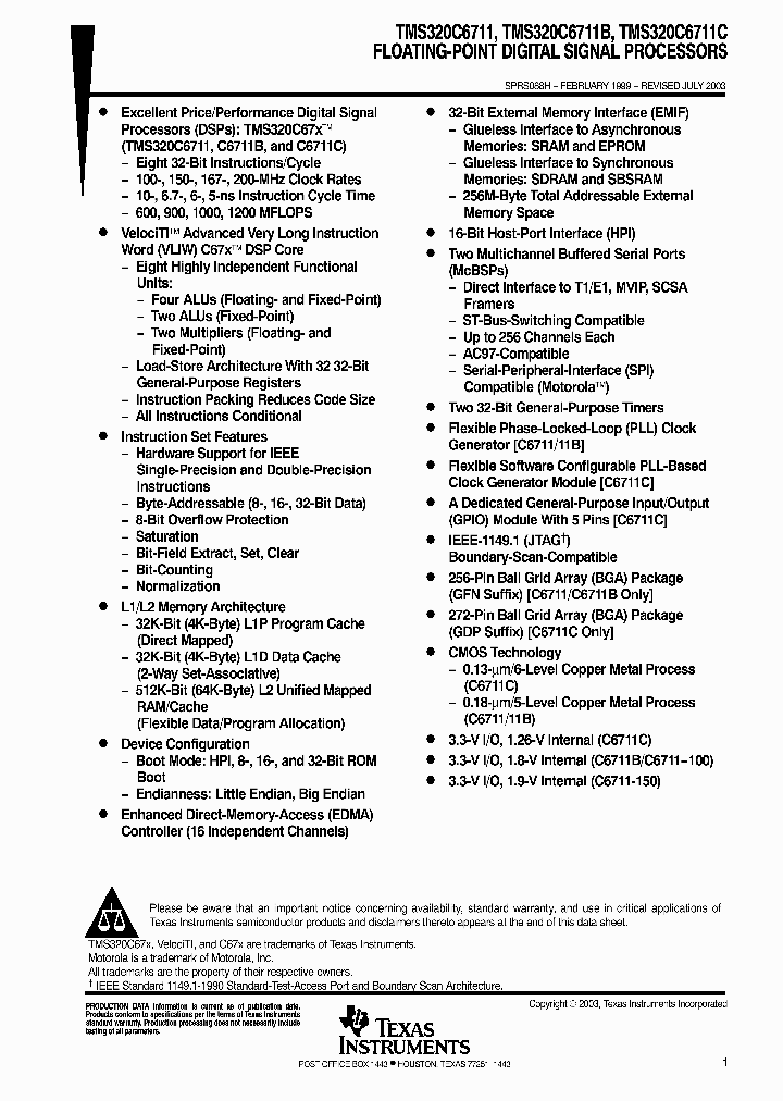 TMS320C6711C-200_1862276.PDF Datasheet