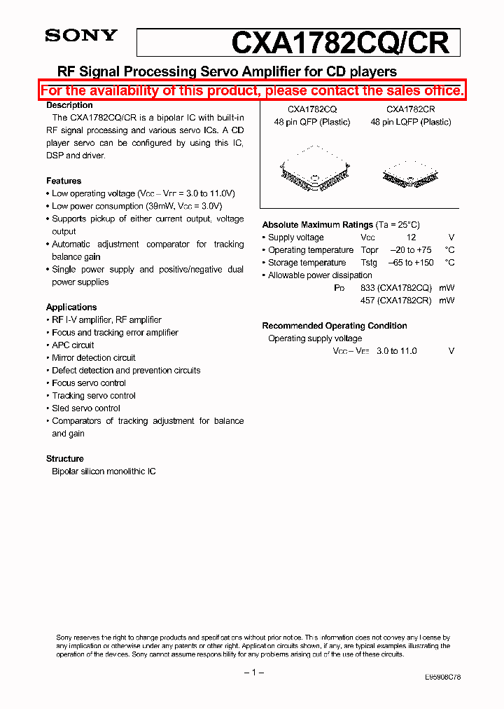 CXA1782CQCR_1924327.PDF Datasheet