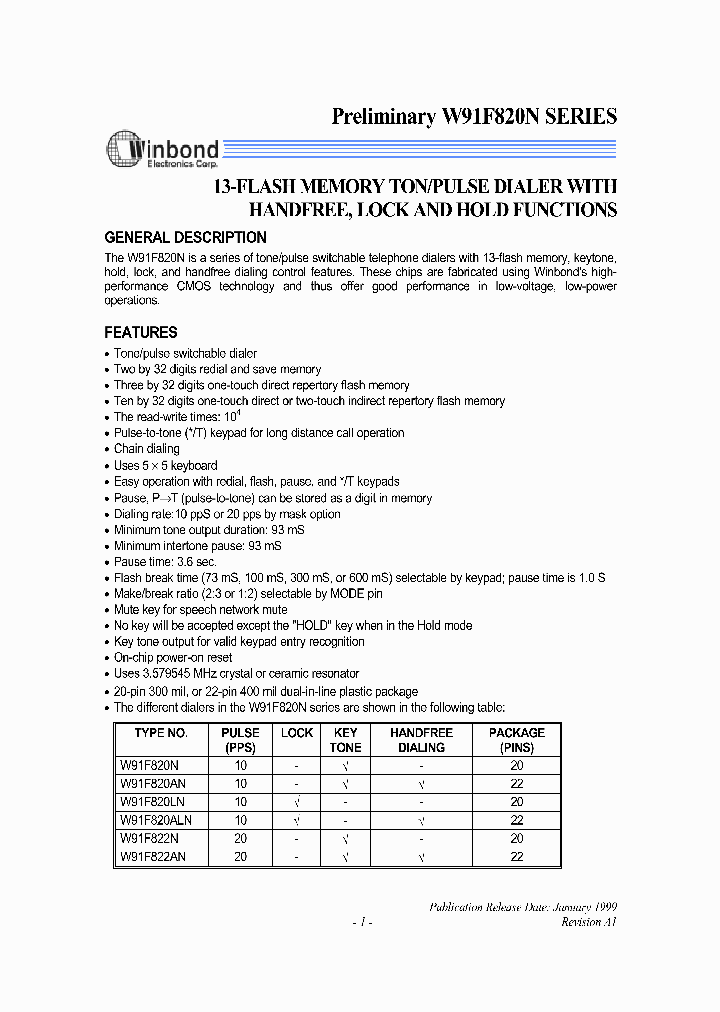 W91F82XN_1924396.PDF Datasheet