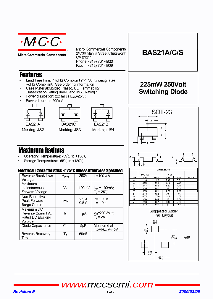 BAS21A-TP_1858802.PDF Datasheet