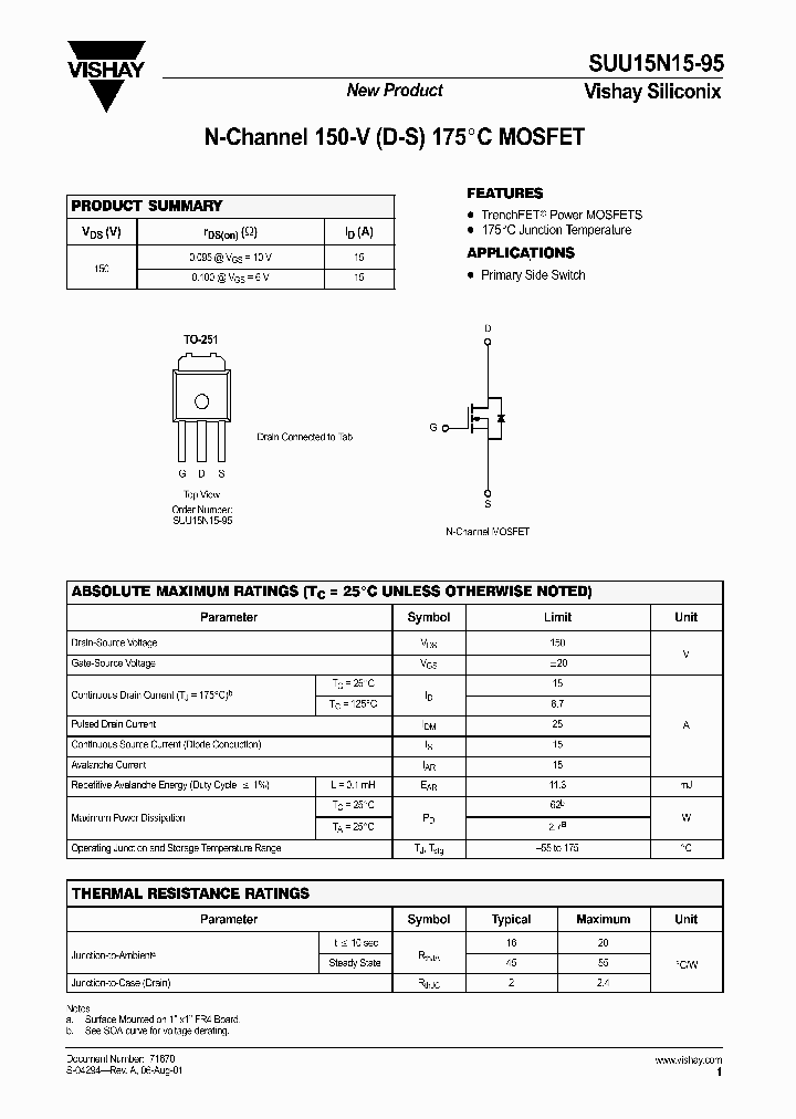 SUU15N15-95_1929072.PDF Datasheet
