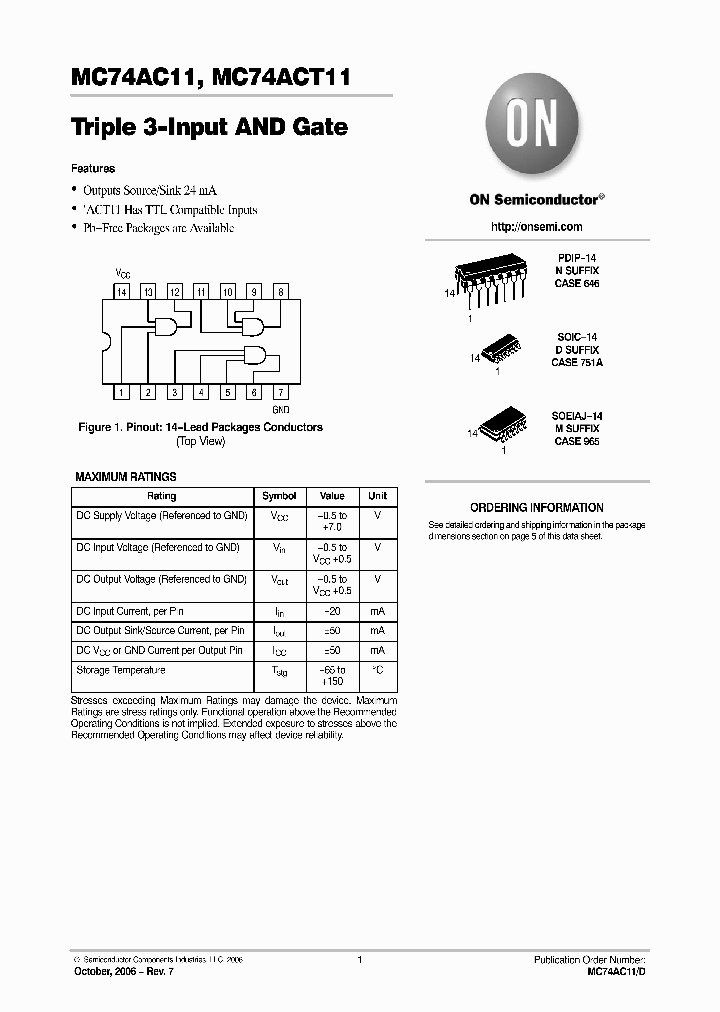 MC74AC11NG_1884882.PDF Datasheet