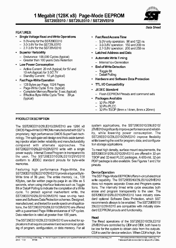 SST29EE010-120-4C-WH_1903317.PDF Datasheet