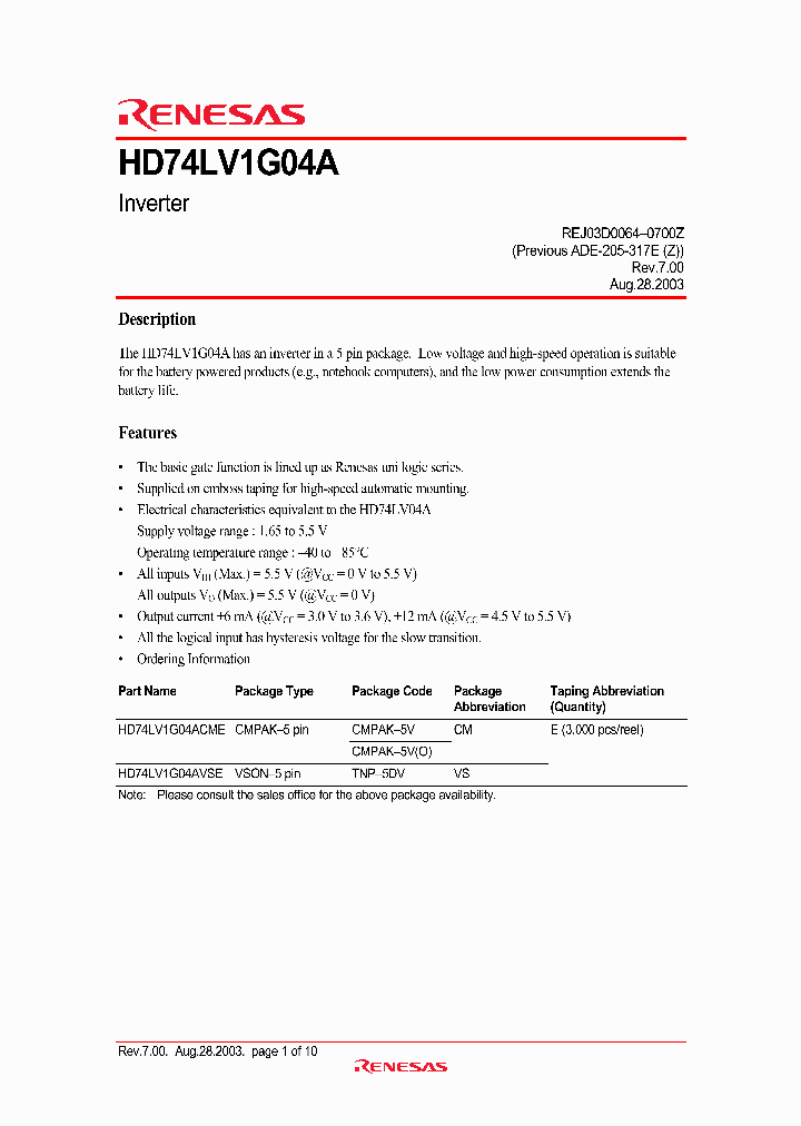 HD74LV1G04A_1951667.PDF Datasheet