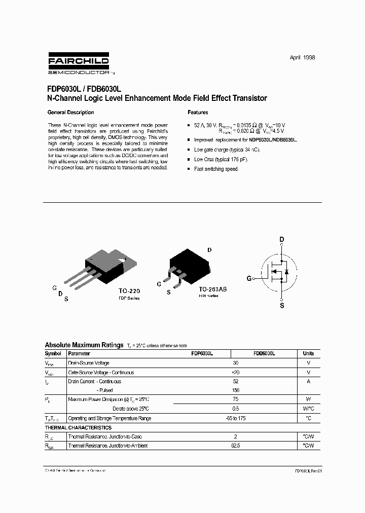 FDB6030L_1951688.PDF Datasheet