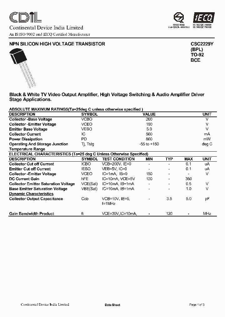 CSC2229Y_1901776.PDF Datasheet