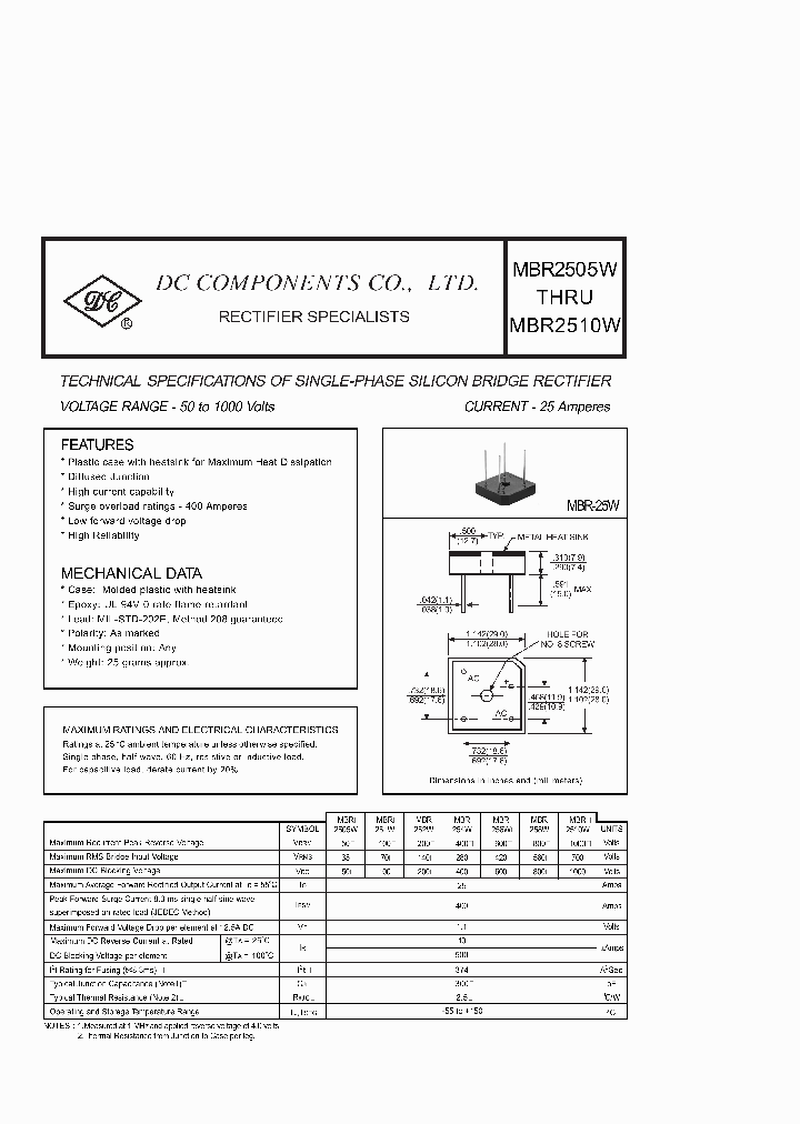 MBR251W_1912751.PDF Datasheet