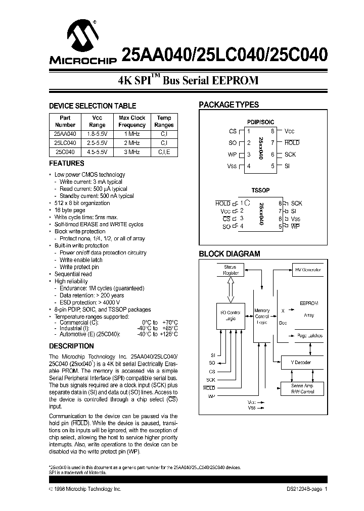 25LC040ISN_1913785.PDF Datasheet