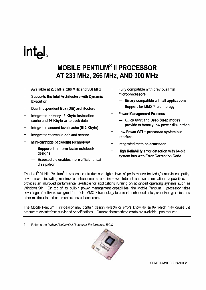 MOBILEPENTIUMIIPROCESSOR_1909544.PDF Datasheet