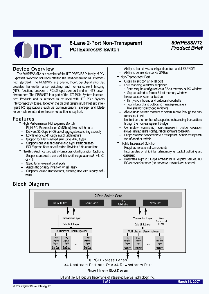 89HPES8NT2_1915757.PDF Datasheet