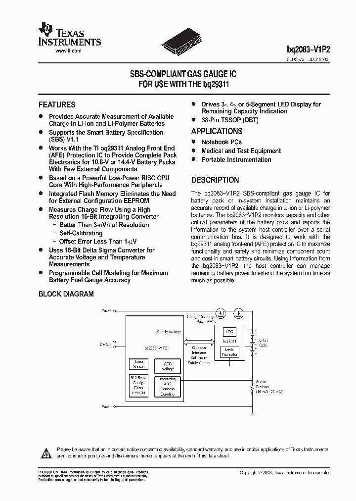 BQ2083_1905375.PDF Datasheet