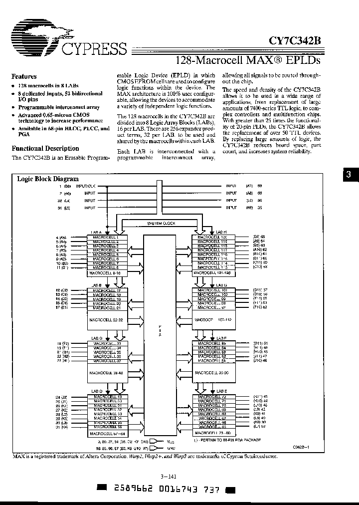 CY7C342B-30HI_1923826.PDF Datasheet