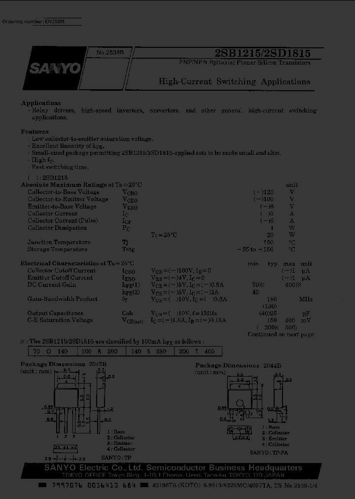 2SB1215R_1922912.PDF Datasheet