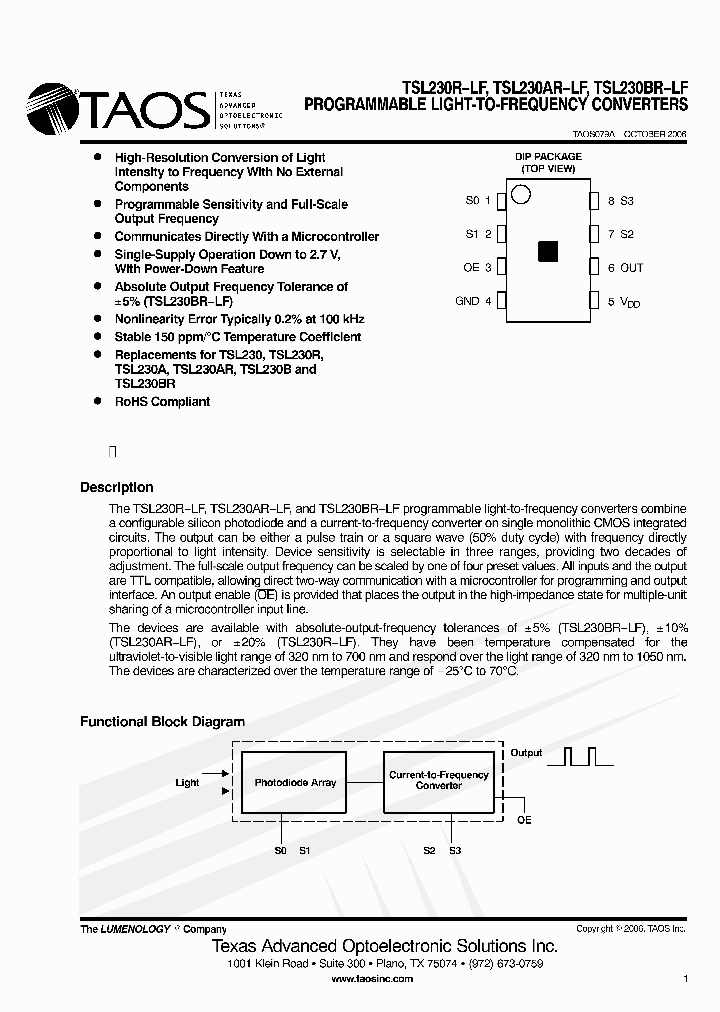 TSL230BR-LF_1929064.PDF Datasheet