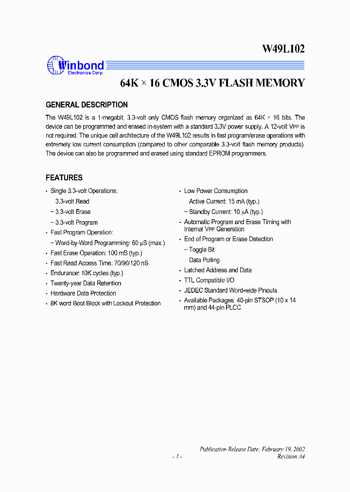 W49L102Q-12_1931304.PDF Datasheet