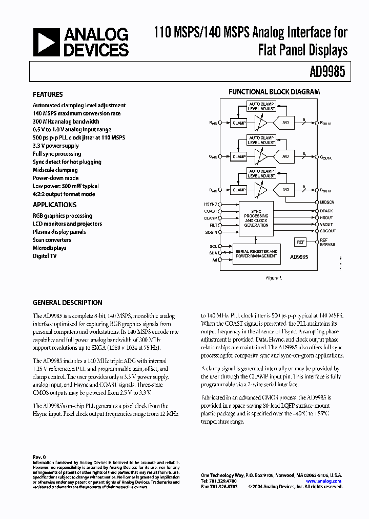 AD9985PCB_1944260.PDF Datasheet