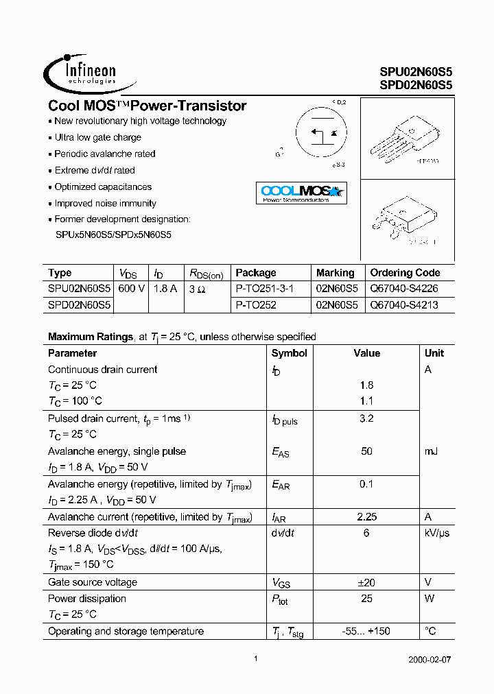 SPD02N60_1945457.PDF Datasheet
