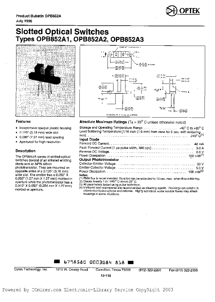 OPB852A3_1951909.PDF Datasheet