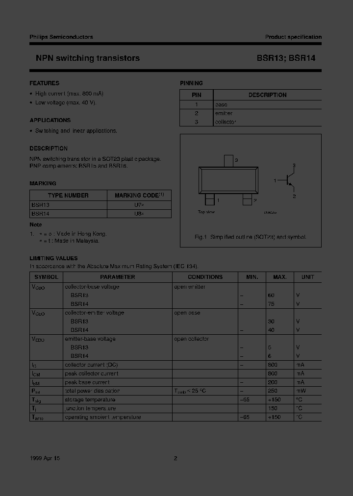 BSR13TR_1951358.PDF Datasheet