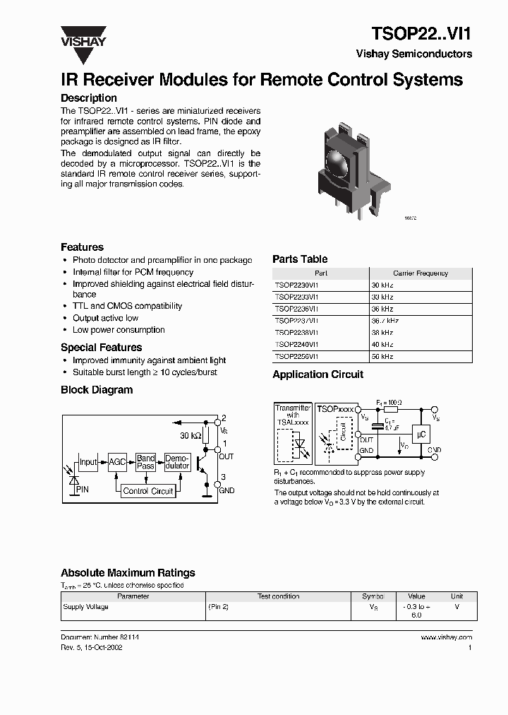 TSOP22VI1_1960019.PDF Datasheet