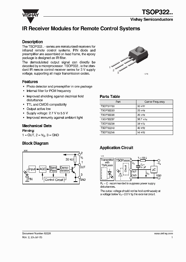 TSOP322_1960020.PDF Datasheet