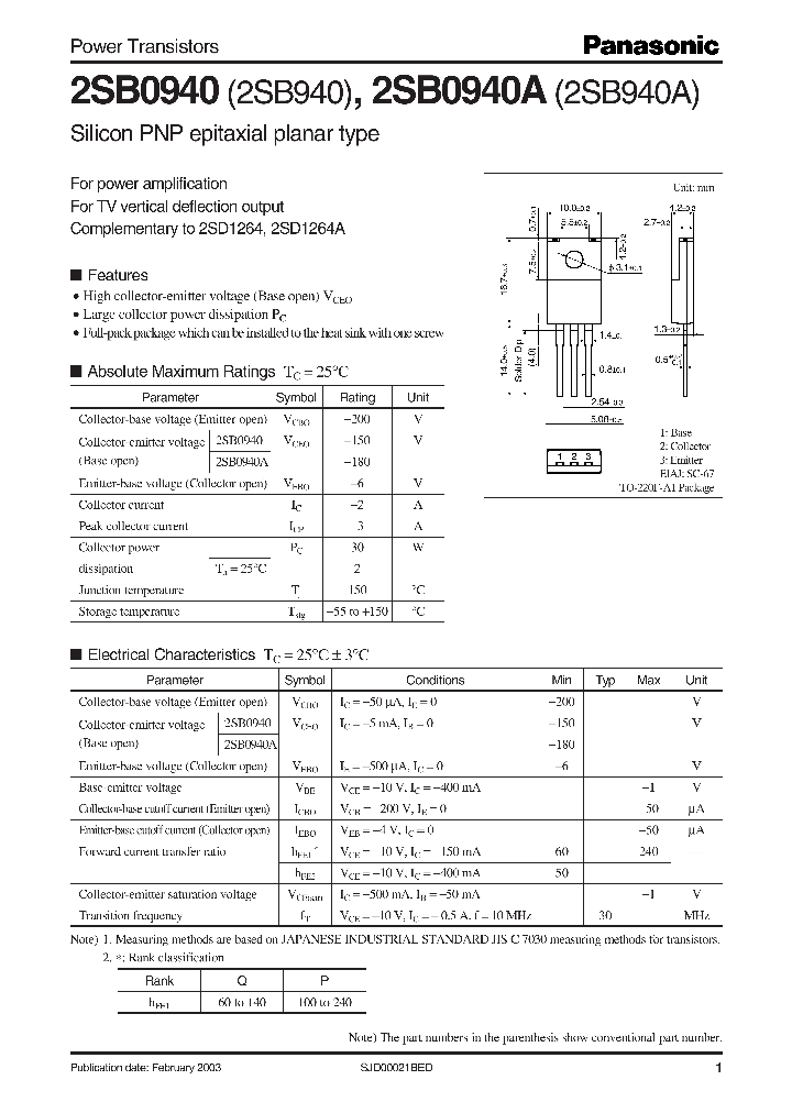 2SB0940_1961295.PDF Datasheet
