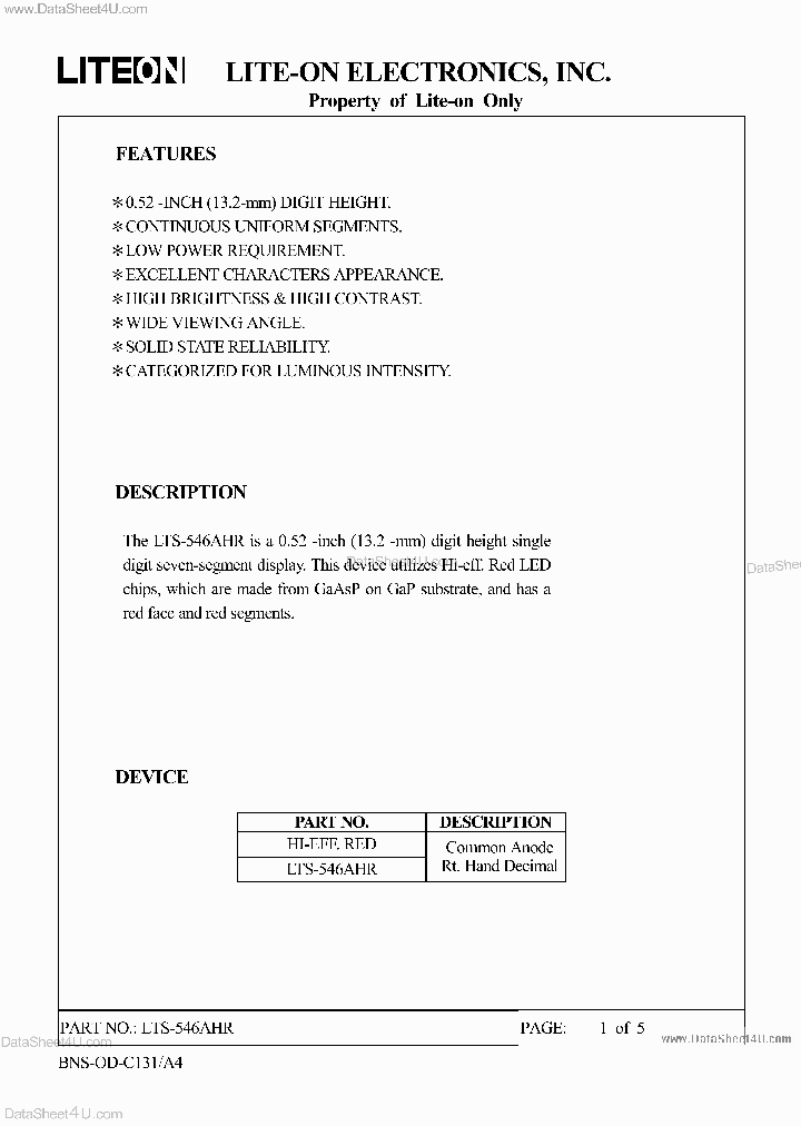 LTS546AHR_1961416.PDF Datasheet