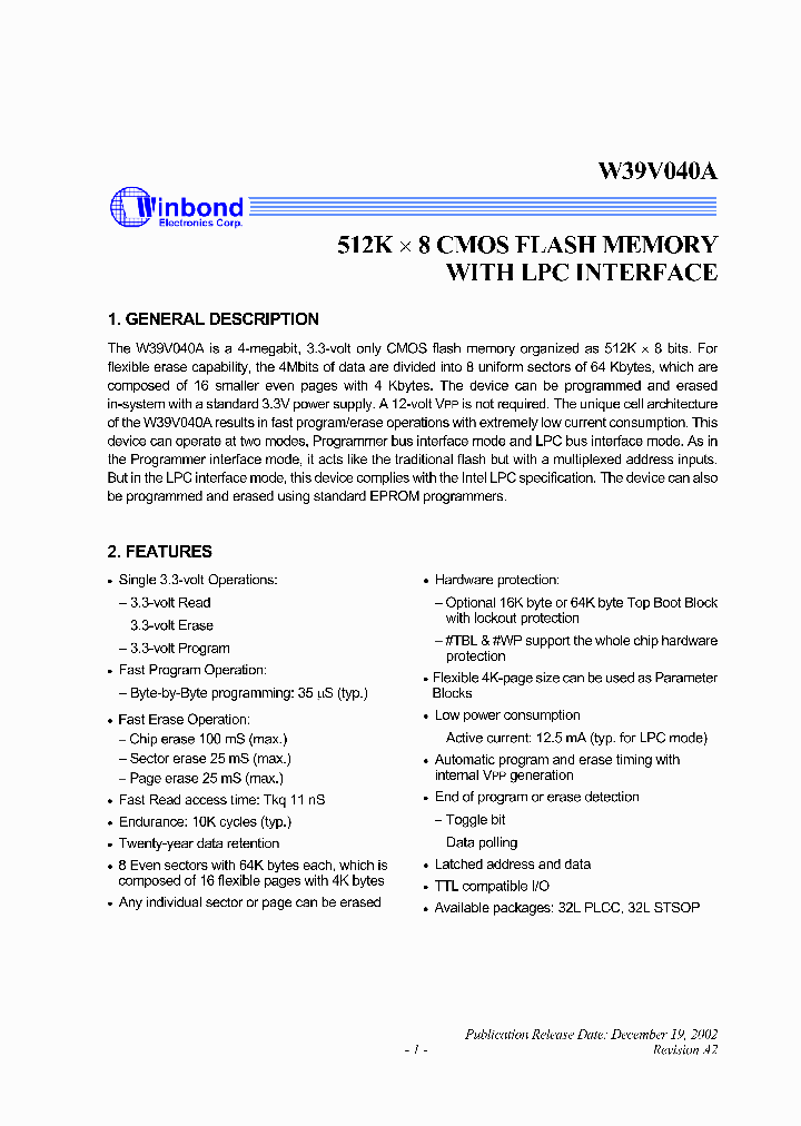 W39V040AP_1965939.PDF Datasheet