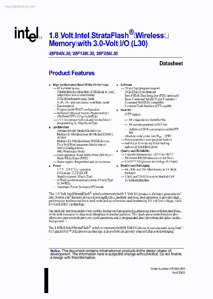 28F128L30_1967705.PDF Datasheet