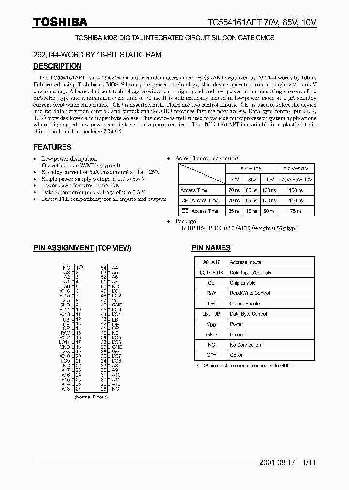 TC554161AFT-85V_1974570.PDF Datasheet
