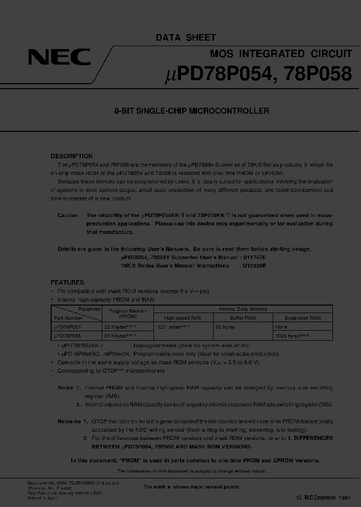 UPD78P054GK-BE9_1981510.PDF Datasheet