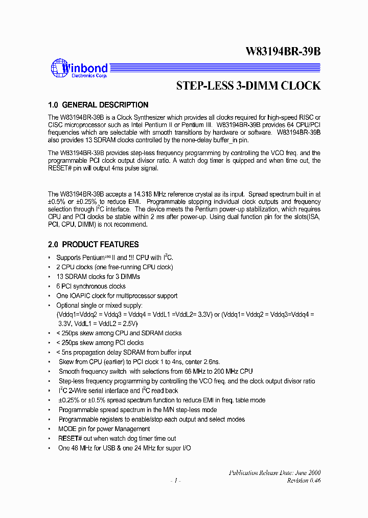 W83194BR-39B_1983031.PDF Datasheet