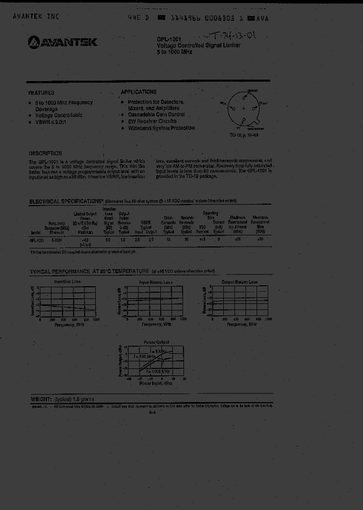 GPL1001_1985352.PDF Datasheet