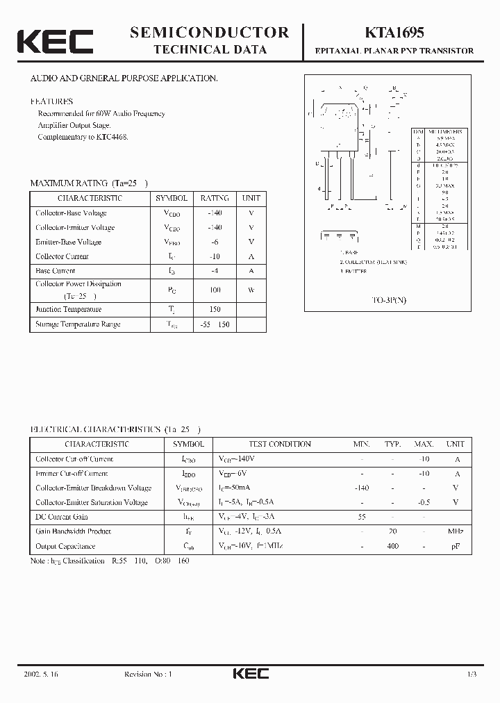KTA1695_1986100.PDF Datasheet