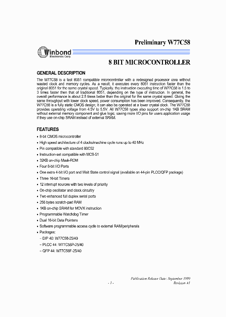 W77C58PF_1987731.PDF Datasheet