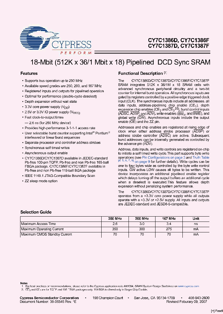 CY7C1387F-167BGC_1995978.PDF Datasheet