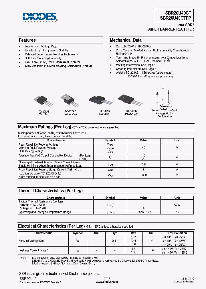 SBR20U40CT-G_1999447.PDF Datasheet