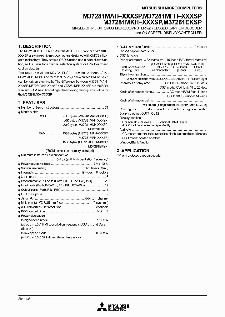 M37281MAH-XXXSP_2000420.PDF Datasheet