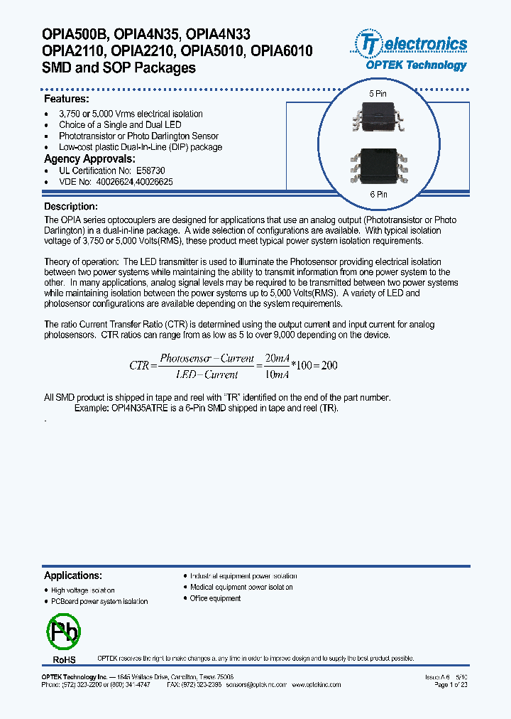 OPIA2210ATUE_2011208.PDF Datasheet