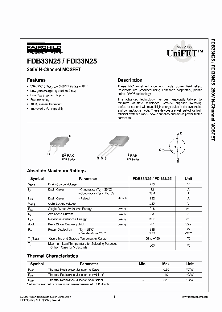 FDI33N25_2010926.PDF Datasheet